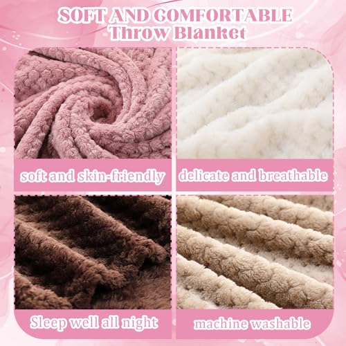 4 Pcs Fleece Throw Blanket (Graceful Color)
