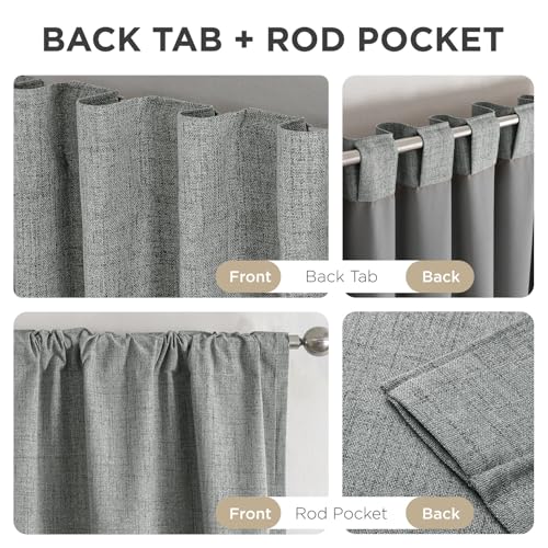 Blackout Curtains for Bedroom (Light Grey / 52"W x 90"L (Pack of 2))