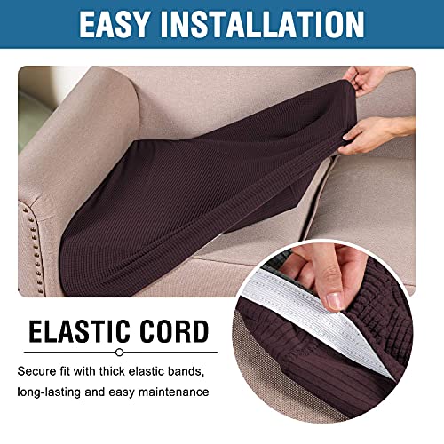 Super Stretch Individual Seat Cushion Covers (Chocolate / 2 Cushion Sofa)