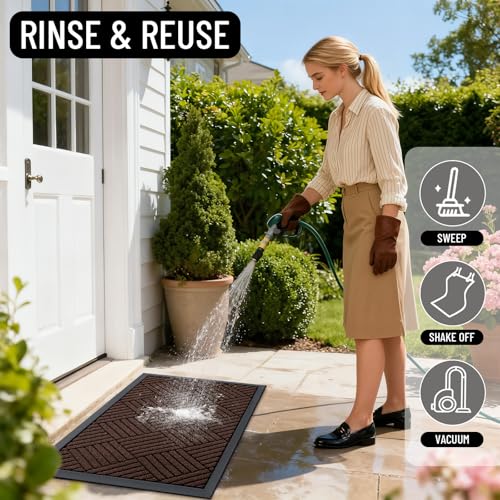 Front Door Mat Outside Entrance 59x23 (59" X 23" / Brown Diamond)