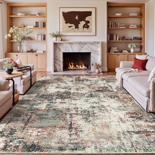 8x10 Area Rugs for Living Room (04-rust / 8' x 10' (Rectangular))
