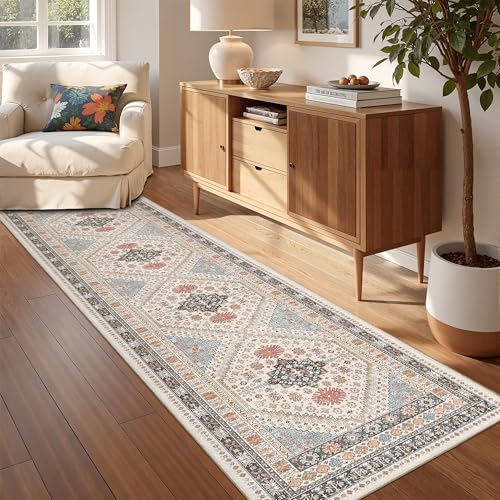 Runner Rug 2x8 Runners for Hallways Washable Rugs (Blue/Red/Multi / 2' x 8' (Runner))
