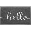 Door Mat Welcome Mat Floor Mat for Entryway (Dark Grey-hello / 2' x 3' (Rectangular))