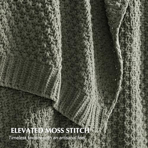 HOME Chunky Chenille Knit Throw Blanket (Dried Thyme / 60" X 80")