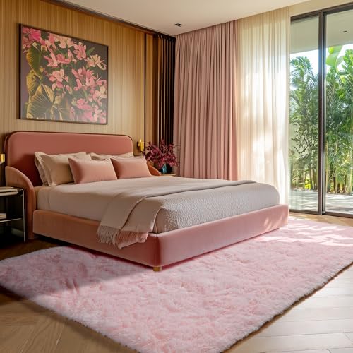 Pink 6x9 Area Rugs for Living Room Bedroom (Light Pink / 6' x 9' (Rectangular))