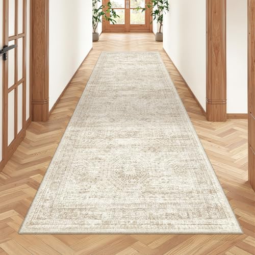2'6 x 8' Runner Rug Non Slip (Beige/Ivory / 2'6" x 8' (Runner))
