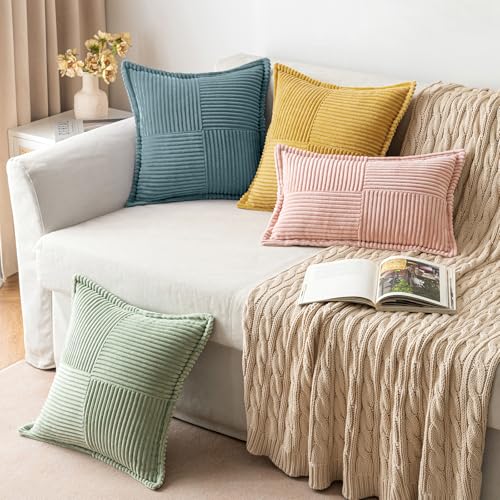 Decorative Throw Pillow Covers for Couch 18x18 Inch Dusty Blue (Dusty Blue / 18" x 18" (Pack of 2))