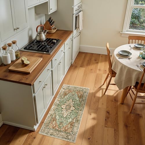 Washable Area Rug (Brick/Brown/Green / 2' x 4' (Rectangular))