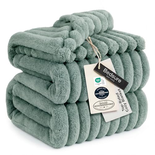 Soft Queen Size Blanket for Bed Sage Green 90"x90" (Sage Green / Queen)