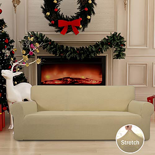 Stretch Couch Covers for Sofa Washable Large Beige (Large Sofa / Beige)