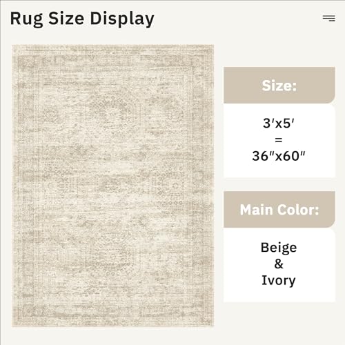 3x5 Rugs Non Slip (Beige / 3' x 5' (Rectangular))