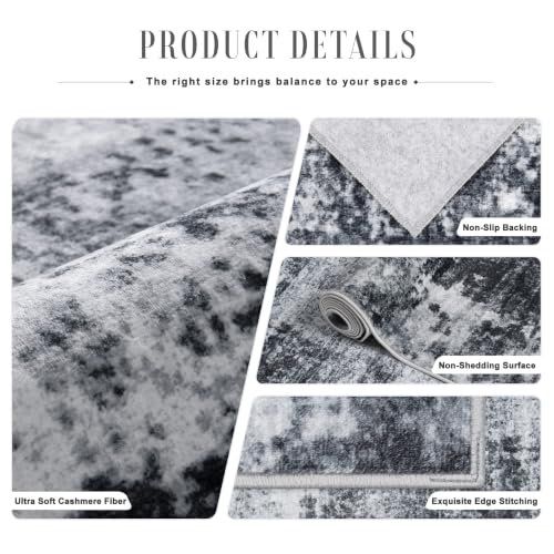 8x10 Area Rug Living Room Rug (Dark Black / 8' x 10' (Rectangular))