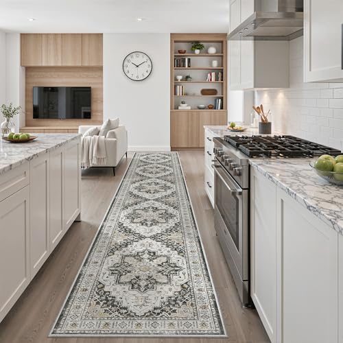 Hallway Runner Rug 2'6''x14' Kitchen Runners Vintage (Black / 2'6" x 14' (Runner))