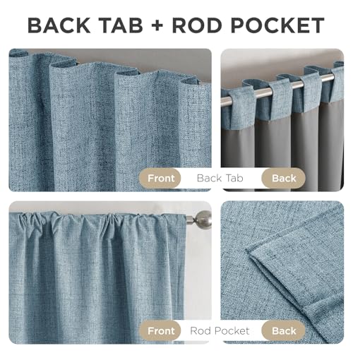 Blackout Curtains for Bedroom (Sky Blue / 42"W x 84"L (Pack of 2))