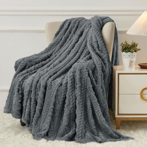 Fleece Throw Blanket for Couch Sofar 50"x60" Grey (Gray / Throw(50×60in))