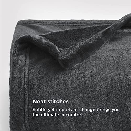 GentleSoft Fleece Blanket Twin Size Dark Grey (Charcoal / Twin (60" X 80"))