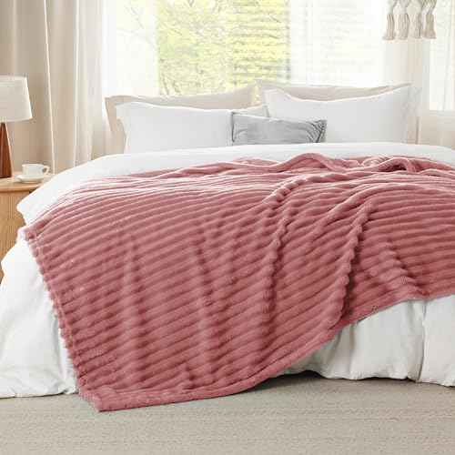 Soft Queen Size Blanket for Bed Dusty Pink 90"x90" (Dusty Pink / Queen)