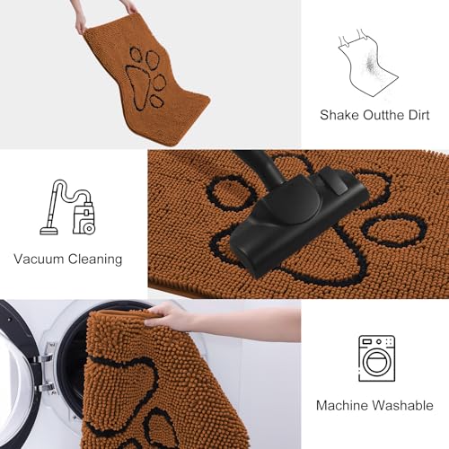 Dog Door Mat for Muddy Paws (36"X24" / Ochre and Black)