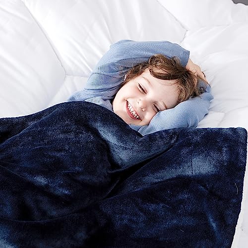Soft Cozy Warm Fleece Baby Blanket for Kids Navy 43"x55" (02 - Navy / Kids (43" x 55"))