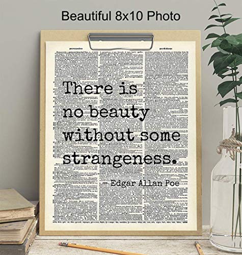 Edgar Allan Poe Quote 8x10 Dictionary Art Wall Decor Picture (8"L x 10"W / Unframed)