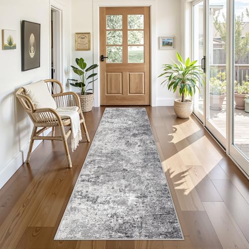 2x8 Washable Runner Rug for Hallway (Grey / 2' x 8' (Runner))
