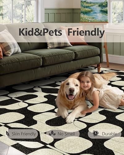 2x3 Entryway Rug Small Vintage Boho Door Mat (Black Beige / 2' x 3' (Rectangular))
