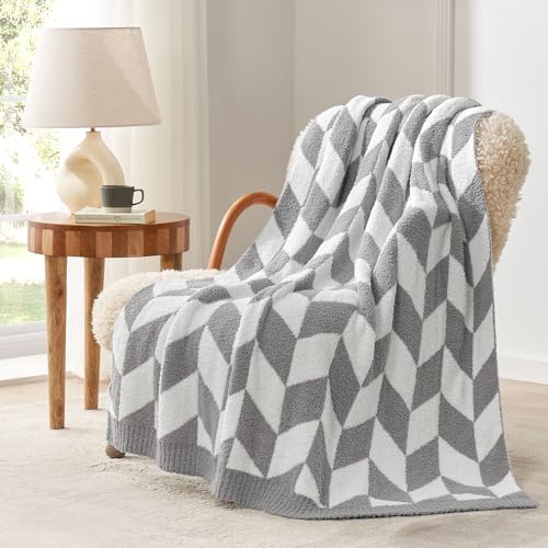 Chevron Throw Blanket for Couch (Chevron Grey / Throw (50"x60"))