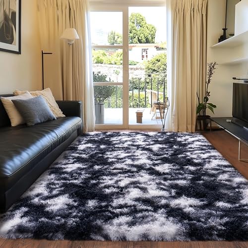 Black and White Rug for Bedroom (5' x 7' (Rectangular) / Black White)