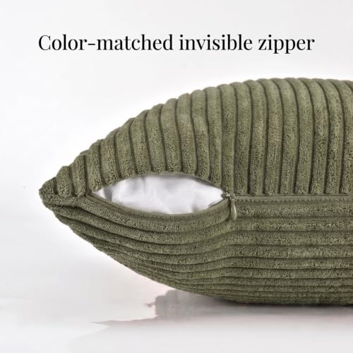 2 Packs Olive Green Big Decorative Throw Pillow Covers 24x24 Inch for Living Room Couch Bed (Olive Green / 24" x 24" (Pack of 2))
