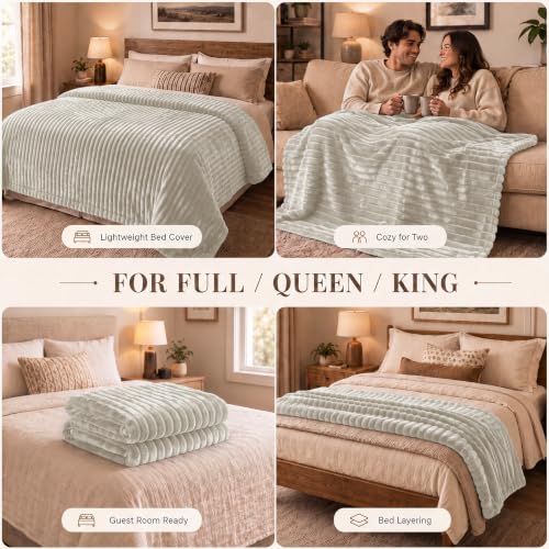 Linen King Size Blanket for Bed (Linen / King (108" x 90"))