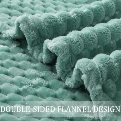 3D Fleece Queen Size Blanket for Bed (Celadon / Queen ( 90x90 IN ))