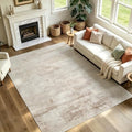8x10 Washable Area Rug for Living Room (8' x 10' (Rectangular) / Yellowish-brown-light Gray-off White)