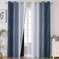 Navy Blue and Greyish White Blackout Curtains for Living Room 90 Inch Long (Navy Blue and Greyish White / 52"W x 90"L (Pack of 2))
