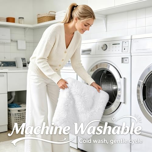 2x5 Machine Washable Runner Rugs for Hallway (2x5 Ft / White)