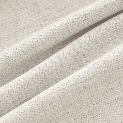 100% Blackout Linen Curtains 42 x 90 Inch Light Cream 2 Panels (Light Cream / 42"W x 90"L (Pack of 2))