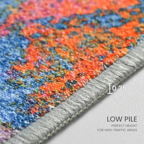 Entrance Rugs Indoor 2x3 Colorful Entry Rug Washable Abstract Rainbow Small Area Rug Non (Rainbow / 2' x 3' (Rectangular))