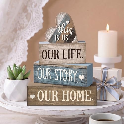 4 Pcs Farmhouse Table Decoration (Vintage Heart)