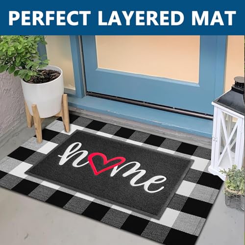 Door Mat 3 Pack Outside Inside Home Doormat 30"x17.5" Durable Floor Mat Non Slip Rug Ultra Absorb Mud Easy Clean Front Doormat for Garage (2'6" x 1'6" / 3pack Home)