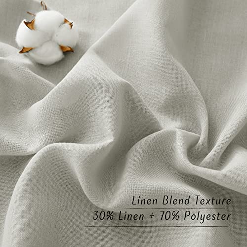 Thick Semi Sheer Linen Gray Curtains for Boys Room (Grey / 55"W x 96"L (Pack of 2))