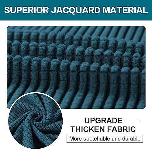 2 Piece Chair Covers Chair Slipcovers for Living Room Armchair Couch Cover Chair Sofa Cover with Individual Cushion Covers Furniture Cover for Chairs Feature Thick Fabric (Armchair (1 Cushion) / Deep Teal)