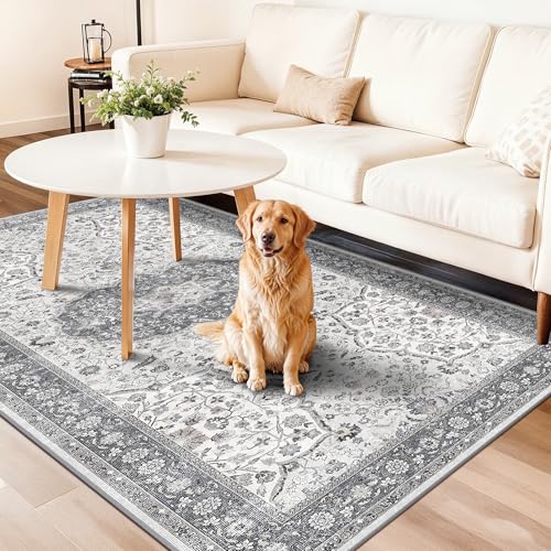 Hallway 4x8 Washable Runner Rug (4' x 8' (Rectangular) / Grey)