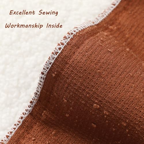 Pack of 2 Boucle Textured Throw Pillow Covers 16x16 Inch (Rust / 16" x 16" (Pack of 2))