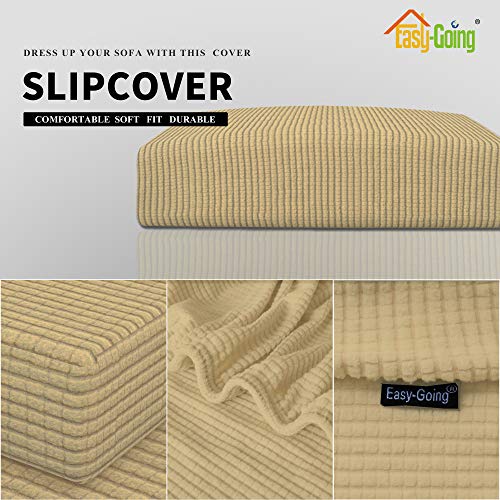 Stretch 1 Piece Couch Cushion Cover for Sofa (Large / Beige)