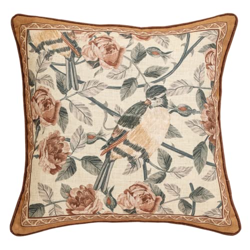 French Vintage Linen Throw Pillow Cover (18" x 18" (Pack of 1) / Parkerestate B)