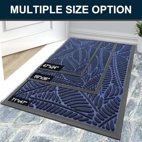 Waterproof Front Doormat (Navy / 47" X 23")