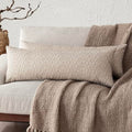 Long Floral Print Lumbar Throw Pillow Covers 14×36 Ivory Beige (36" x 14" (Pack of 2) / Biscotti Beige)
