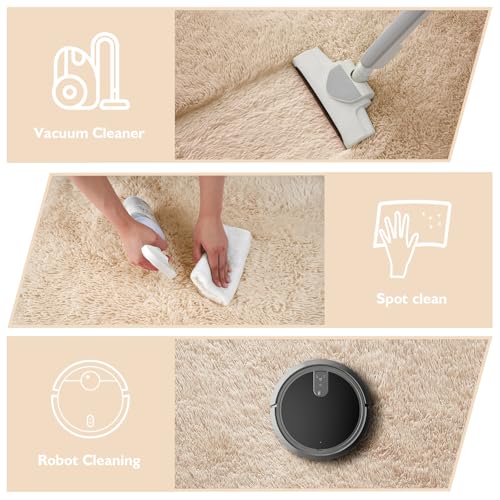 8x10 Fluffy Area Rugs for Living Room (Beige / 8' x 10' (Rectangular))