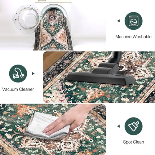 Washable Runner Rug (2' x 6' / Turquoise)