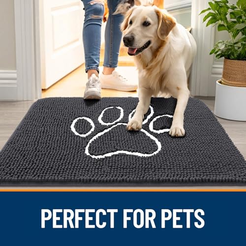 Dog Door Mat for Muddy Paws 32x20 (Dark Grey / 32" X 20")