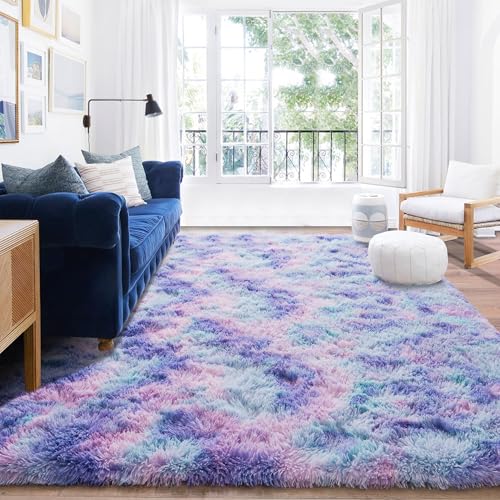 Rugs for Living Room 6x9 (6' x 9' (Rectangular) / Rainbow Purple)